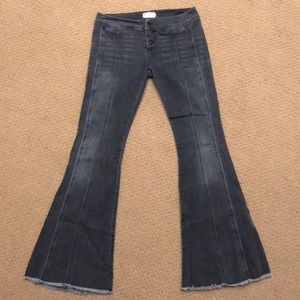 Free People Charcoal Flare Jeans